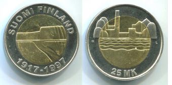 25 Марок Финляндия 1997 год Независимость