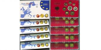 Германия 2003 ADFGJ Официальный годовой набор Евро монет Пруф