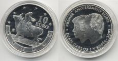 10 Евро Испания 2003 год, Похищение Европы, Серебро, Пруф  