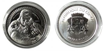 Конго 500 Франков 2023 Горилла