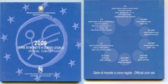 Италия 2009 Официальный Годовой набор евро монет