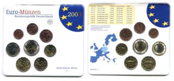 Германия 2003 J Официальный годовой набор Евро монет