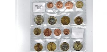 Годовой набор Евро монет Испания 2007