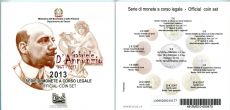 Италия 2013 Официальный Годовой набор Евро монет Габриэле д`Аннунцио    