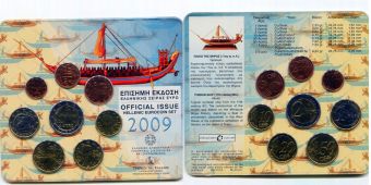 Греция 2009 Официальный годовой набор Евро монет