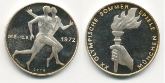 Германия Медаль 1972 Олимпийские игры в Мюнхене, 34 мм