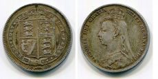 1 Шиллинг Великобритания 1889 год Редкий!    