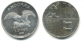 Андорра 1 Динер 2008 Орёл Унция