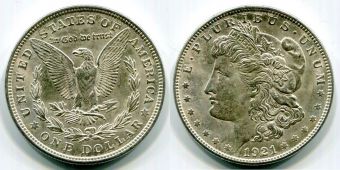 Доллар США 1921 Морган доллар