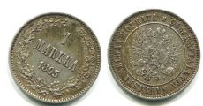 1 Марка Русская Финляндия 1893 год Серебро (1)  