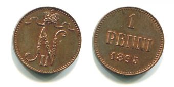 1 Пенни Русская Финляндия 1895 год 