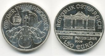 1,5 Евро Австрия 2009 Венская Филармония Унция