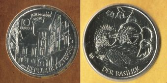 10 Евро Австрия 2009 Василиск в Вене