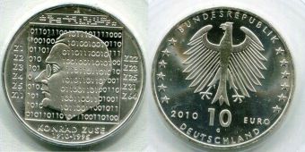 10 Евро Германия 2010 100 лет со дня рождения Конрада Цузе