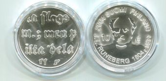 10 Евро Финляндия 2004 Йохан Рунеберг