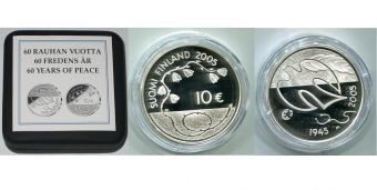 10 Евро Финляндия 2005 60 лет мира, PROOF