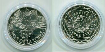 10 Евро Франция 2011 Земли Луары Серебро