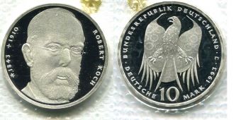 10 Марок Германия 1993 Роберт Кох