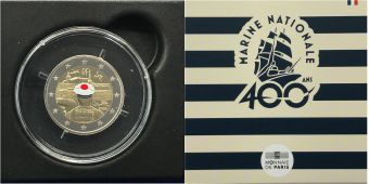 2 Евро Франция 2026 400 лет ВМФ Франции Пруф