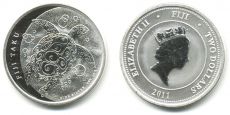 2 Доллара Фиджи 2012 Черепаха Серебро Унция 