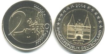 2 Евро Германия 2006 F Шлезвиг-Гольштейн