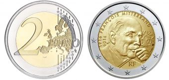 2 Евро Франция 2016 Франсуа Миттеран
