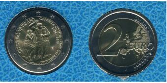 2 Евро Ватикан 2019 Сикстинская Капелла