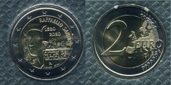 2 Евро Ватикан 2020 Рафаэль