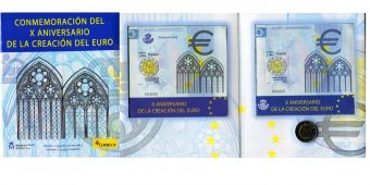 2 Евро Испания 2009 10 лет Евро BU