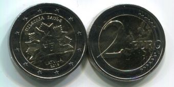 2 Евро Латвия 2019 Восход Солнца