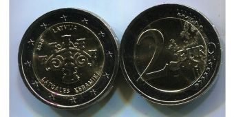 Купить монету 2 Евро Латвия 2020 Латгальская керамика из ролла | COINS-MARKET.RU