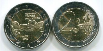  Евро Мальта 2019 Хаджрат со знаком Монетного двора F