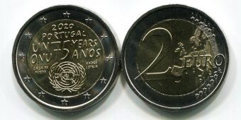 2 Евро Португалия 2020 75 лет ООН