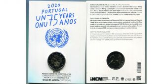 2 Евро Португалия 2020 75 лет ООН BU