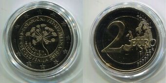 2 Евро Словения 2010 200 лет Ботаническому саду Любляны Пруф