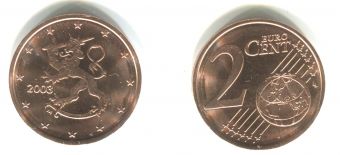 Финляндия 2 Цента 2003 год