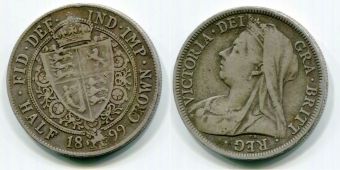 1/2 Кроны Великобритания 1899 год 