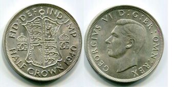 1/2 Кроны Великобритания 1940 год 