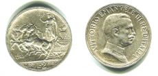 Италия 2 Лиры 1914 год  