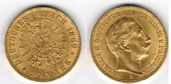 20 Марок Германия 1889 Пруссия