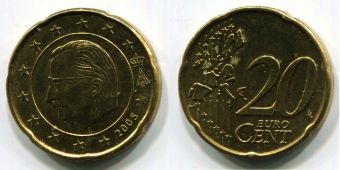 20 Центов Бельгия 2005 Регулярная    