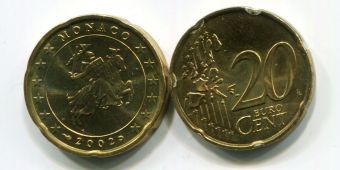 20 Центов Монако 2002 год  