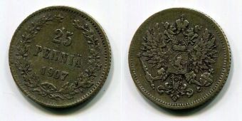 25 Пенни Русская Финляндия 1907 год   (1)