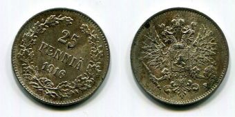 25 Пенни Русская Финляндия 1916 год   (3)