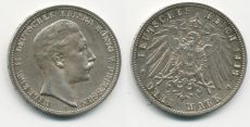 3 Марки Германия 1908 Пруссия Серебро 