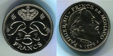 Монако 5 Франков 1975 год                     
