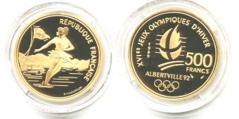 Франция 500 Франков 1989 Альбервиль Фигурное катание