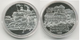 Австрия 500 Шиллингов 1999 замок Локенхаус